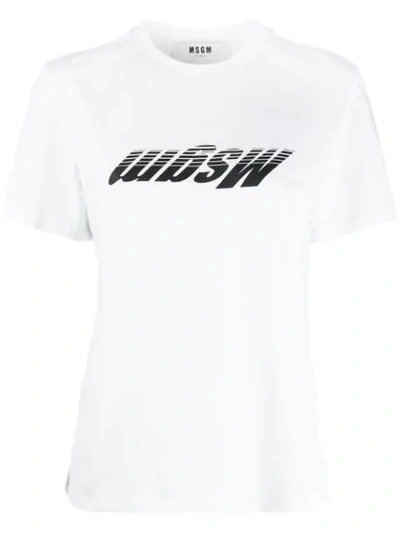 Msgm Logo印花t恤 In White