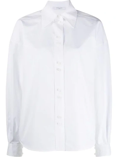 Givenchy 宽松裹腕式长袖直筒衬衫 In White
