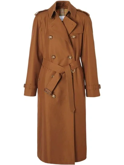 Burberry Women's Waterloo Double Breasted Cotton Gabardine Trench Coat In Brown