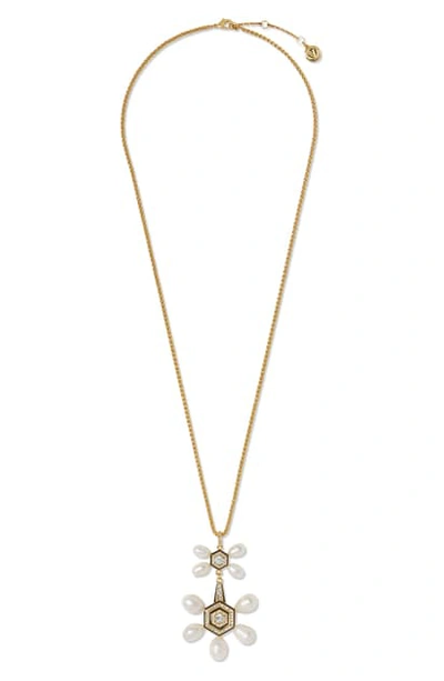 Vince Camuto Long Double Drop Pendant Necklace In Gold