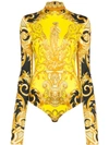 VERSACE Baroque print fitted bodysuit