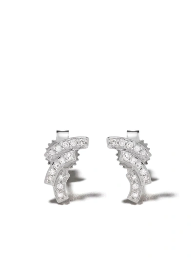 Astley Clarke 14kt White Gold Icon Scala Diamond Stud Earrings