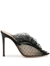 GIANVITO ROSSI DITTED TULLE MULES
