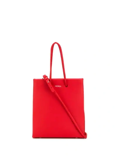 Medea Rectangular Shaped Tote In Red