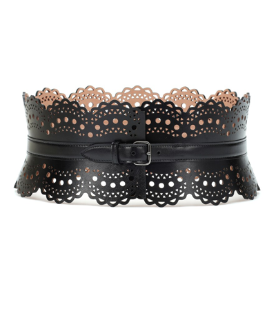 Alaïa Leather Corset Belt In Black