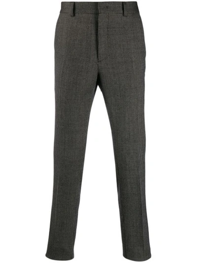 Fendi Micro-dot Straight-leg Trousers In Black