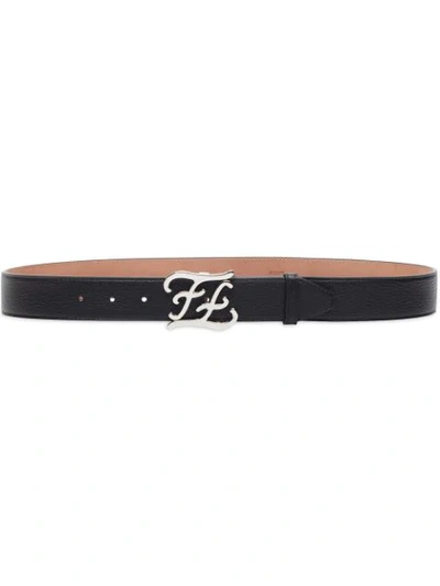 Fendi Karligraphy Buckle Belt In Black