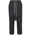 RICK OWENS DRKSHDW CROPPED COTTON TRACKPANTS,P00391862