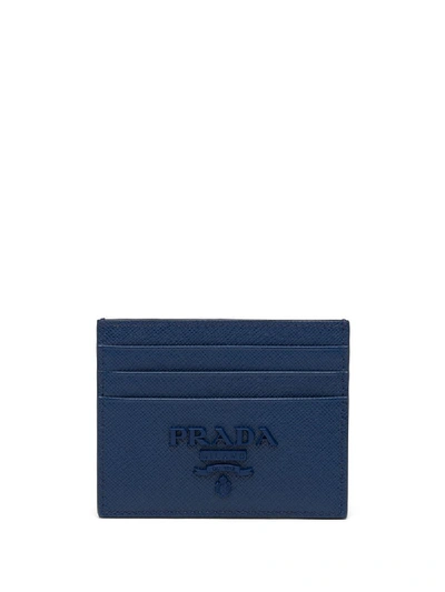 Prada Logo标牌卡夹 In Blue