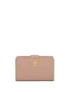 Prada Logo-plaque Folding Wallet In Brown