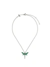 ANAPSARA 18KT RHODIUM PLATED WHITE GOLD DRAGONFLY PENDANT NECKLACE