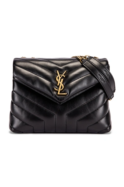 Saint Laurent Small Supple Monogramme Loulou Chain Bag In Black