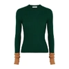 JW ANDERSON GREEN RIBBED WOOL TOP,3614784