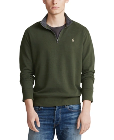 Polo Ralph Lauren Men's Luxury Jersey Quarter-zip Pullover In Estate Olive