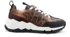 Pierre Hardy Snake-print Low-top Sneakers In Embossed Calf Calf Multi Nude