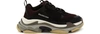 BALENCIAGA TRIPLE S TRAINERS,536737 W09OH BLACK BURGUNDY WHITE