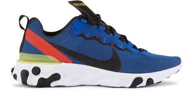 Nike React Element 55 Trainers In Game Royal/black-white-dynamic Yellow