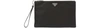 Prada Saffiano Leather Logo Pouch In Nero