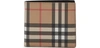 BURBERRY VINTAGE CHECK INTERNATIONAL BIFOLD COIN WALLET,8016618 A7026