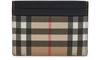 BURBERRY VINTAGE CHECK E-CANVAS AND LEATHER CARD CASE,BURHDZCPBEI