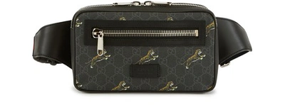 Gucci Bestiary Belt Bag With Tigers In Black