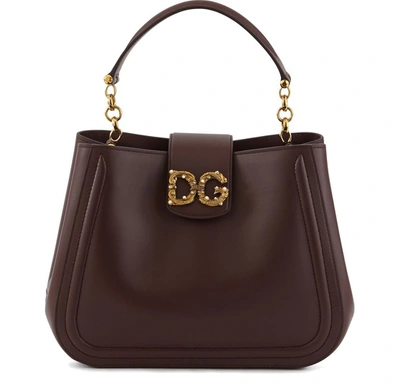 Dolce & Gabbana Dg Amore Handbag In Burgundy