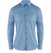 Prada Logo-embroidered Slim-fit Cotton-poplin Shirt In Light Blue