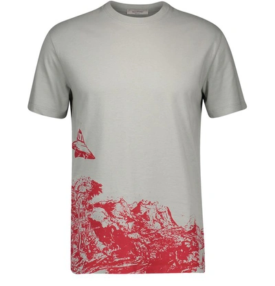 Valentino Ufo Print T-shirt In Grey/rosso