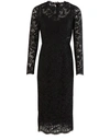 Dolce & Gabbana Floral Lace Midi Dress In Black