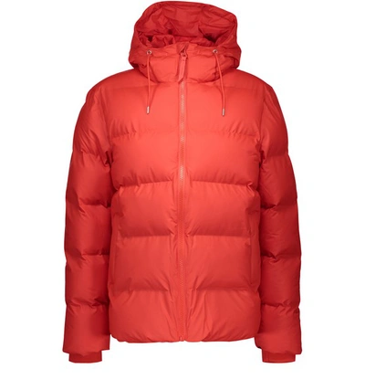 Rains Short Waterproof Thermal Puffer Jacket In Red