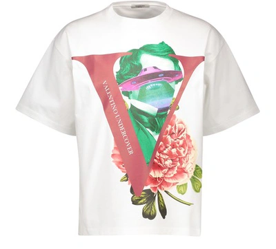 Valentino T-shirt With V Face Rose In White