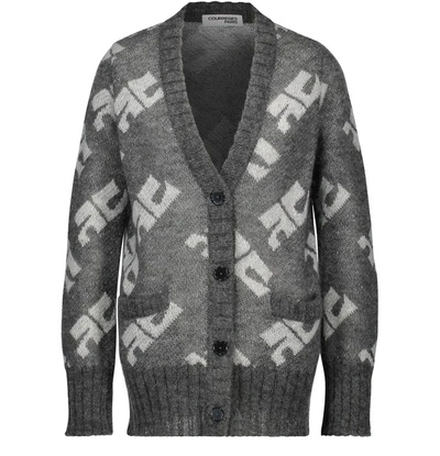 Courrèges Mohair And Wool Cardigan In Ash Grey