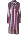 KENNETH IZE YABA LONG FRINGED COAT,KEI4YB27MUL