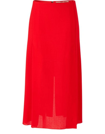 Roland Mouret Amalfi Woollen Skirt In C0175 Scarlet Red