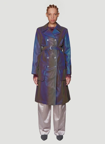 Sies Marjan Nisa Iridescent Trench Coat In Purple