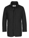 Norwegian Wool Slim-fit Hooded Wool Down Car Coat In Black