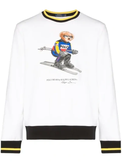 Polo Ralph Lauren Ski Bear Print Sweatshirt In White