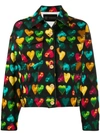 VERSACE HEART PRINT DENIM JACKET