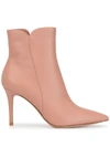 Gianvito Rossi Pointed Toe Ankle Boots In Pink