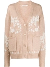 MES DEMOISELLES FLORAL EMBROIDERED CARDIGAN