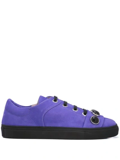 Alberto Fermani Studded Low Top Sneakers In Purple