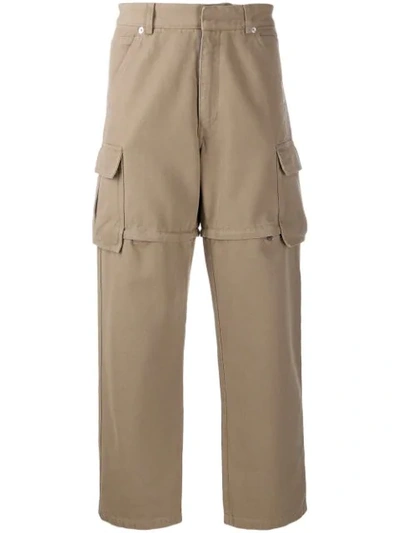 Jacquemus Cotton-canvas Zip-off Cargo Trousers In Neutrals