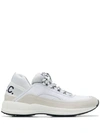 Apc Run Around Logo-tab Mesh And Suede Trainers In White