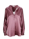 Vince Relaxed-fit Long-sleeved Blouse In Pink & Purple