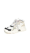 Kenzo Inka Panelled Sneakers In White,beige,black