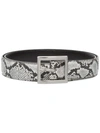 AMIRI SNAKE EMBOSSED BUCKLED BELT