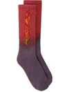 PALM ANGELS FLAMES PRINT SOCKS