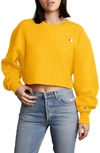 Champion Crop Reverse Weave Sweatshirt In Team Gold