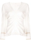 PETER PILOTTO RUCHED SATIN-CREPE BLOUSE