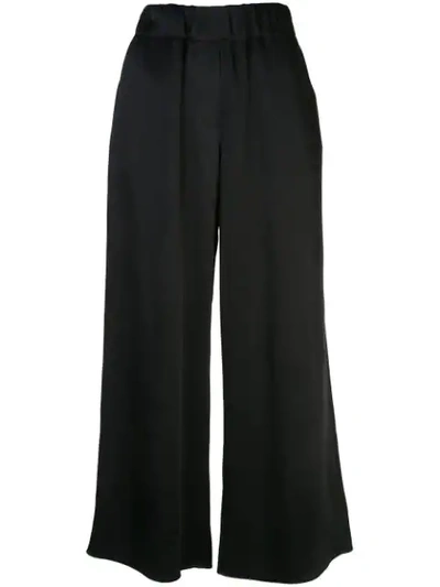 Loewe High Waisted Palazzo Trousers In Black